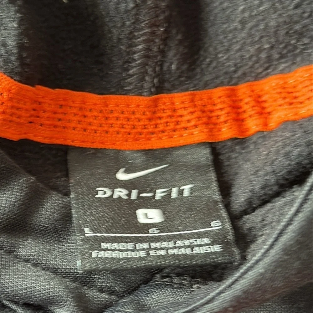 Nike Kids Black and Orange Football Hoodie youth size large USED